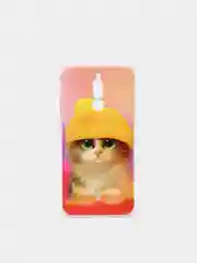 Желтый силиконовый чехол на Xiaomi Redmi 8 / Сяоми Редми 8 прозрачный, с рисунком, защита камеры