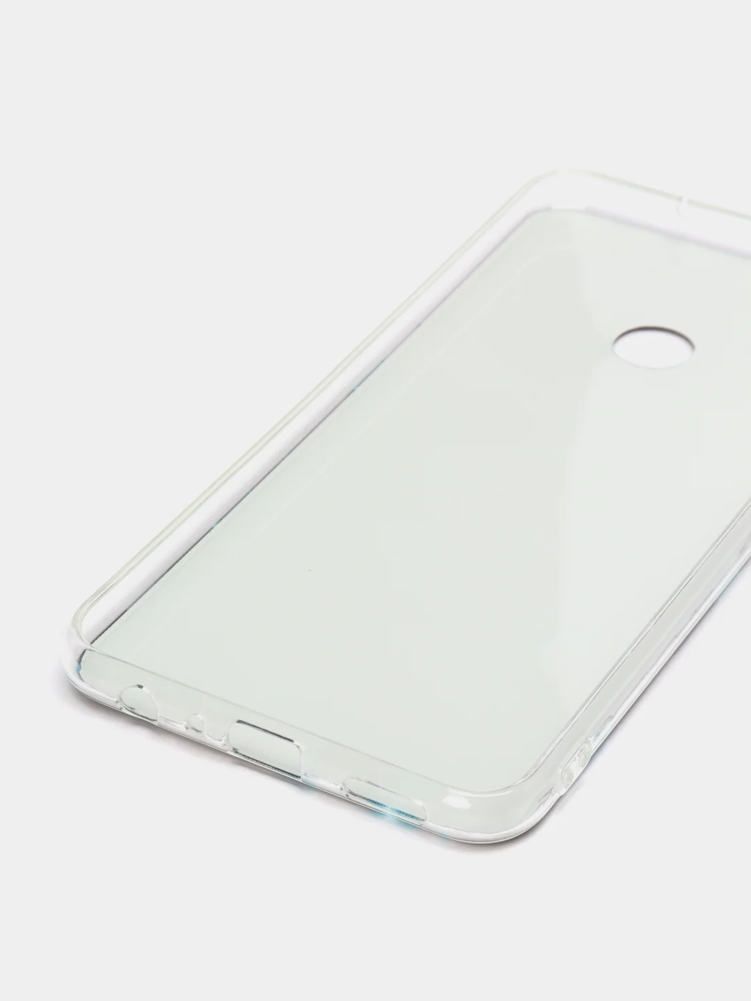 Бирюзовый силиконовый чехол на Honor 8X / Хонор 8Х прозрачный, с рисунком, защита камеры