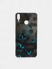 Бирюзовый силиконовый чехол на Honor 8X / Хонор 8Х прозрачный, с рисунком, защита камеры
