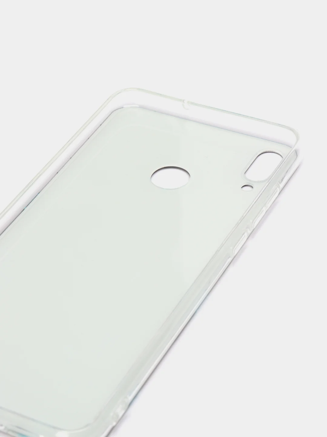 Бирюзовый силиконовый чехол на Honor 8X / Хонор 8Х прозрачный, с рисунком, защита камеры