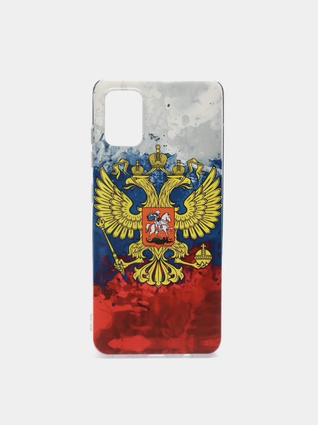 Синий силиконовый чехол на Samsung Galaxy A51 / Самсунг А51 прозрачный с рисунком, защита камеры