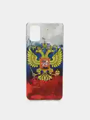 Синий силиконовый чехол на Samsung Galaxy A51 / Самсунг А51 прозрачный с рисунком, защита камеры