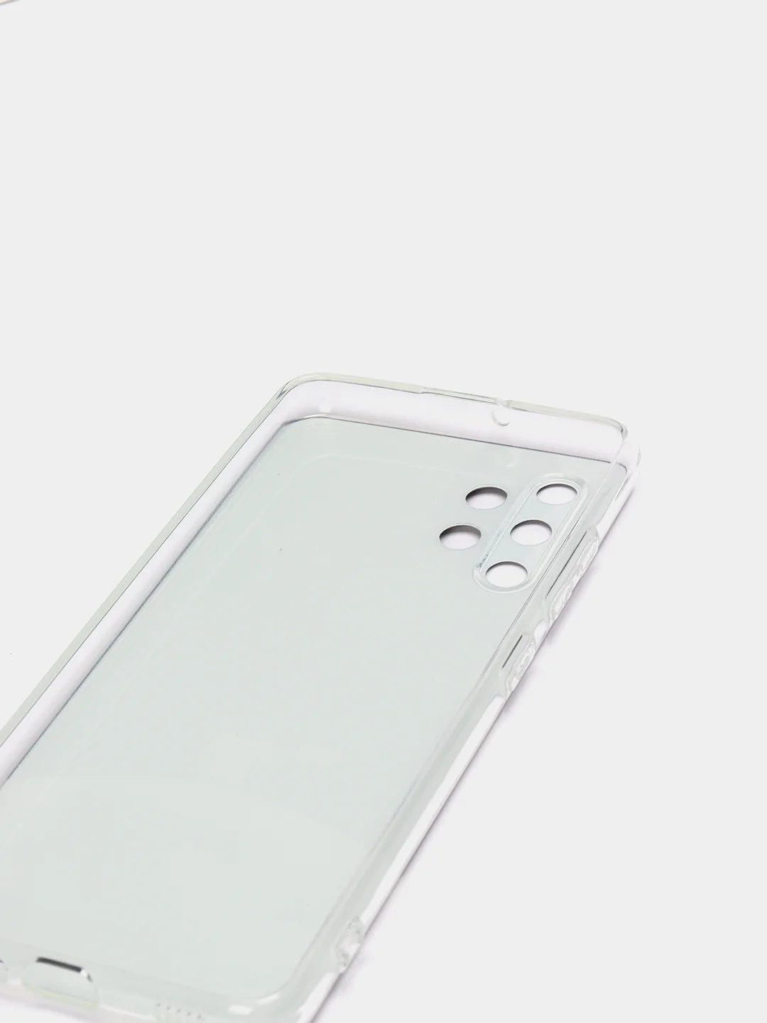 Серебряный силиконовый чехол на Samsung Galaxy A32 / Самсунг А32 прозрачный с рисунком, защита камеры