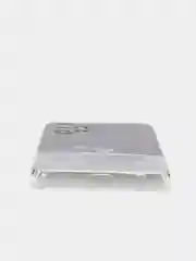 Серебряный силиконовый чехол на Samsung Galaxy A32 / Самсунг А32 прозрачный с рисунком, защита камеры