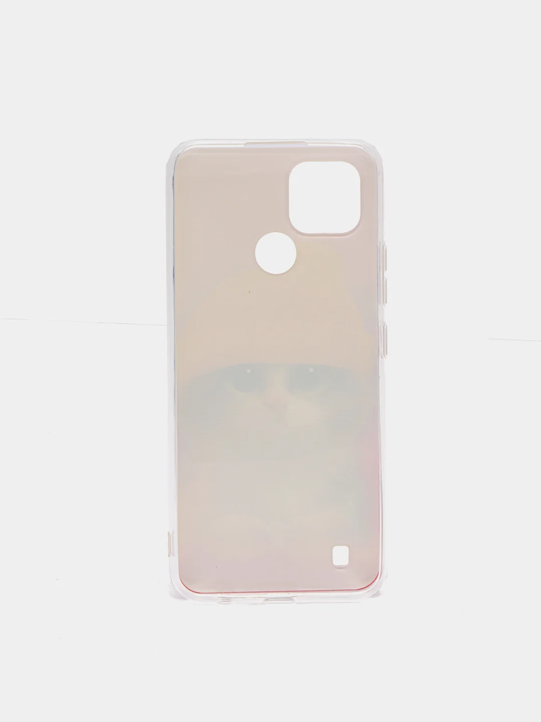 Желтый силиконовый чехол на Oppo Realme C21/Реалми С21 прозрачный, с рисунком, защита камеры