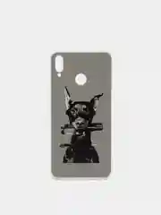 Серый силиконовый чехол на Honor 8X / Хонор 8Х прозрачный, с рисунком, защита камеры