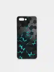 Бирюзовый силиконовый чехол на Honor 10 / Хонор 10 прозрачный, с рисунком, защита камеры