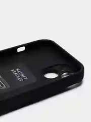 Черный чехол iPhone 13 (6.1), 13 Pro Max (6.7) силиконовый под кожу с подставкой