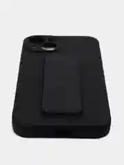 Черный чехол iPhone 13 (6.1), 13 Pro Max (6.7) силиконовый под кожу с подставкой