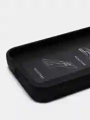 Черный чехол iPhone 13 (6.1), 13 Pro Max (6.7) силиконовый под кожу с подставкой