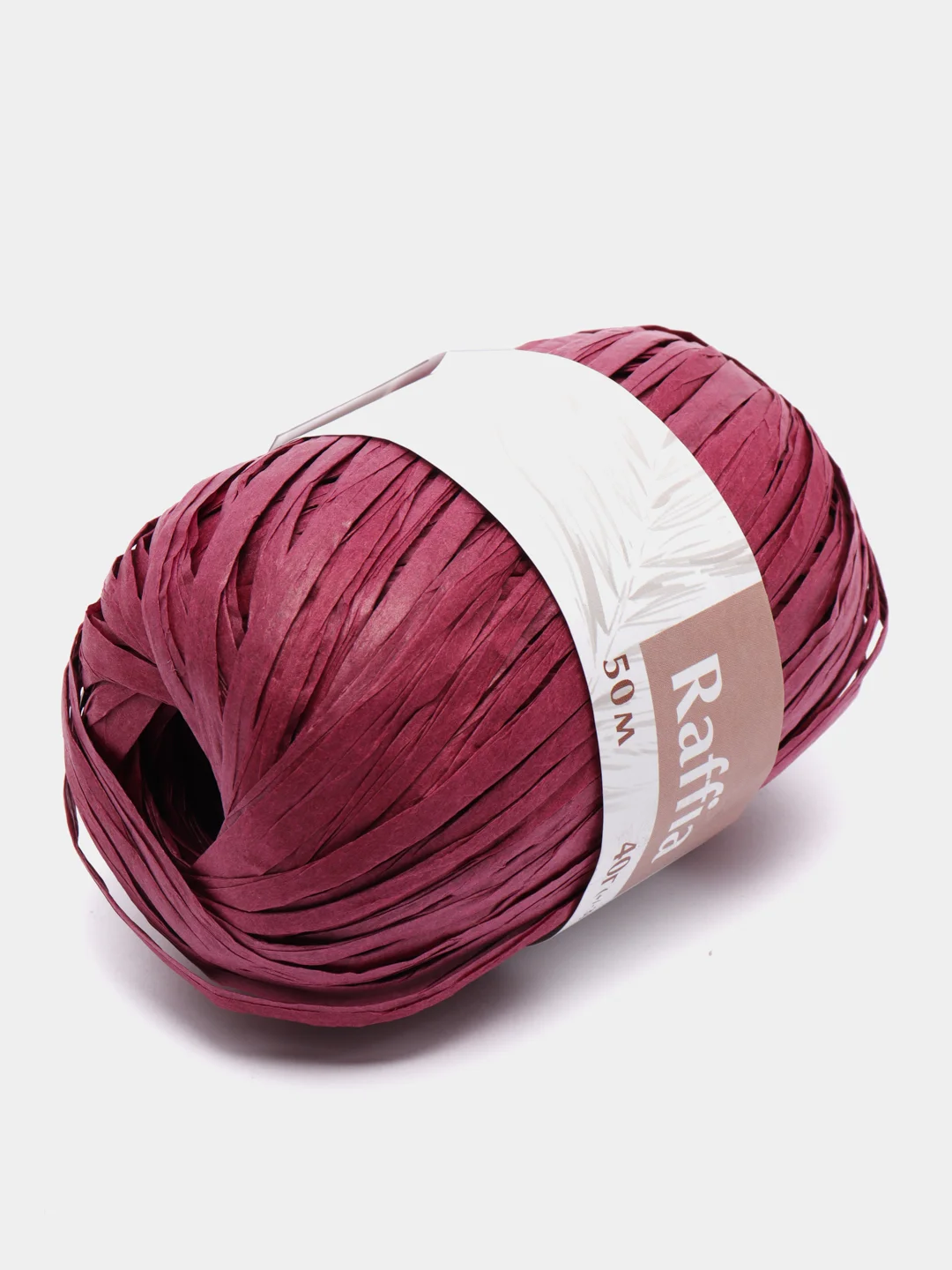 Бордовый пряжа Artland, раффия, 40 г, 50 м