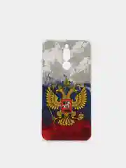 Синий силиконовый чехол на Xiaomi Redmi 8 / Сяоми Редми 8 прозрачный, с рисунком, защита камеры