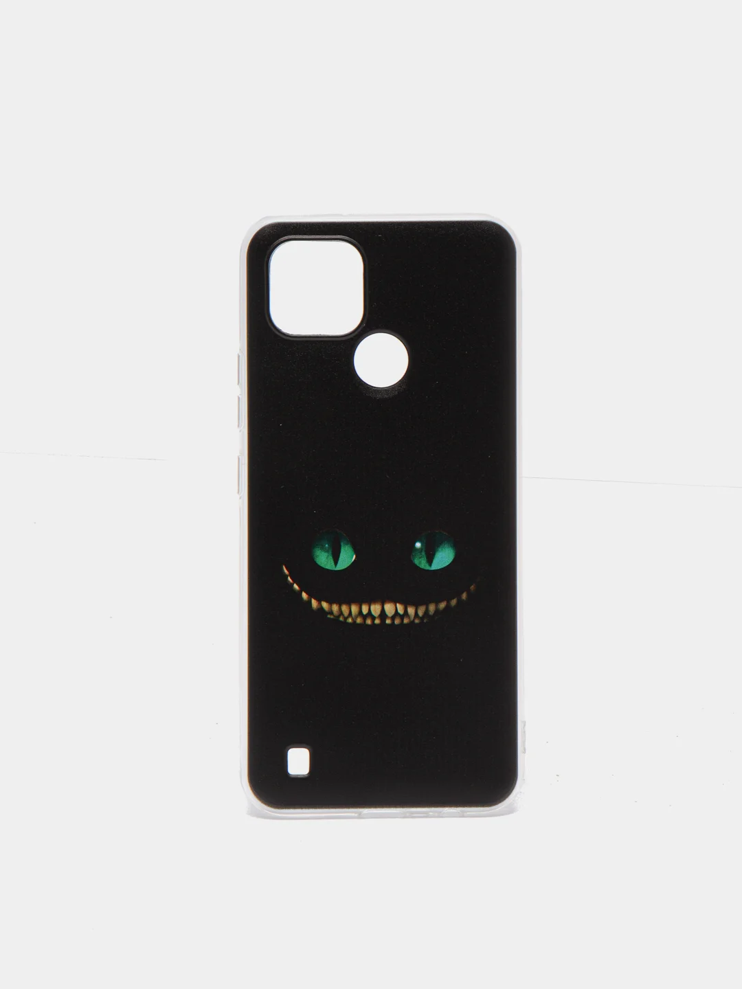Черный силиконовый чехол на Oppo Realme C21/Реалми С21 прозрачный, с рисунком, защита камеры