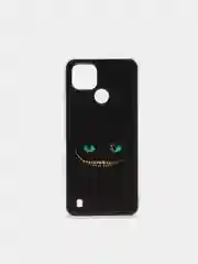 Черный силиконовый чехол на Oppo Realme C21/Реалми С21 прозрачный, с рисунком, защита камеры