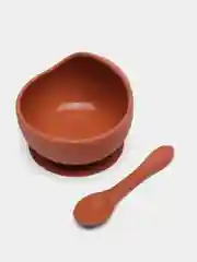 Шоколадный детская силиконовая тарелка с ложкой