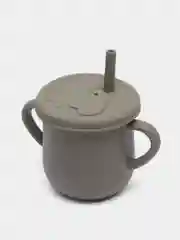 Хаки детская силиконовая тарелка с ложкой