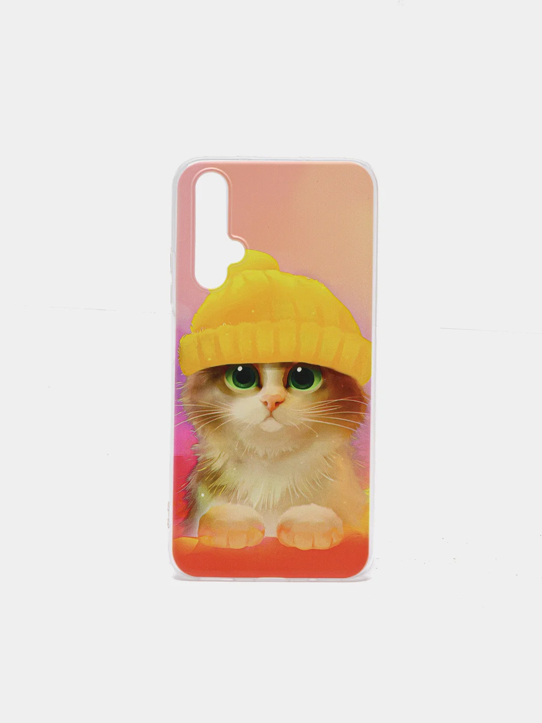 Желтый чехол на Honor 20/Huawei Nova 5T / Хонор 20 прозрачный, с рисунком, защита камеры