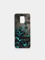 Бирюзовый чехол на Xiaomi Redmi Note 9S/9 Pro / Сяоми Редми Нот 9S/9 Про прозрачный, с рисунком