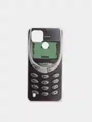 Угольный силиконовый чехол на Oppo Realme C21/Реалми С21 прозрачный, с рисунком, защита камеры