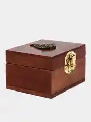 Коричневый музыкальная деревянная шкатулка-шарманка Эйфель / Якорь / Яхта