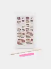 Коралловый меланж лаковые полоски для педикюра, комплект 22 слайдера