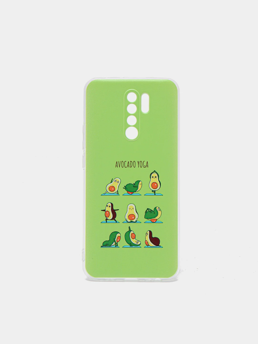 Салатовый силиконовый чехол на Xiaomi Redmi 9 / Сяоми Редми 9 прозрачный, с рисунком, защита камеры
