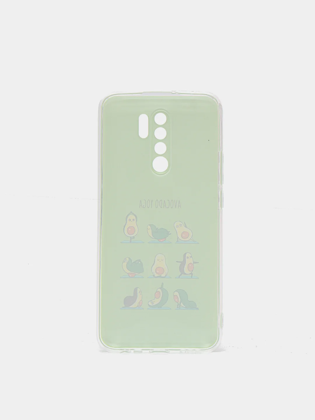 Салатовый силиконовый чехол на Xiaomi Redmi 9 / Сяоми Редми 9 прозрачный, с рисунком, защита камеры