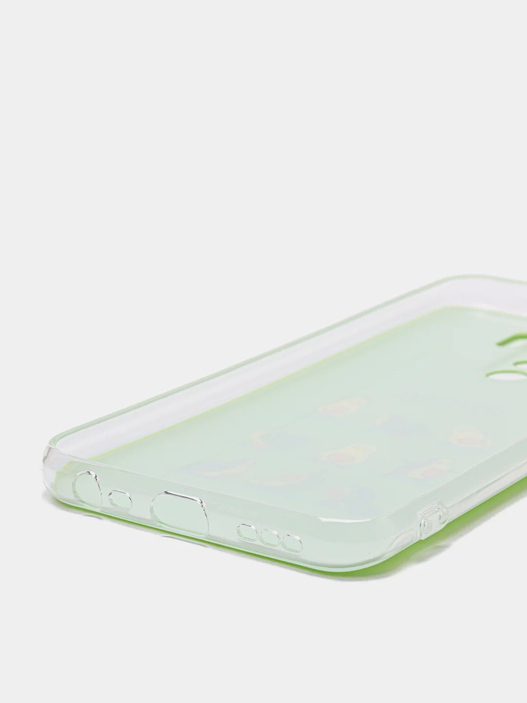 Салатовый силиконовый чехол на Xiaomi Redmi 9 / Сяоми Редми 9 прозрачный, с рисунком, защита камеры