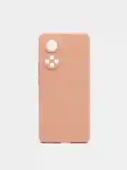 Бежевый чехол силиконовый с микрофиброй и защитой камеры для Honor 50 (хонор)