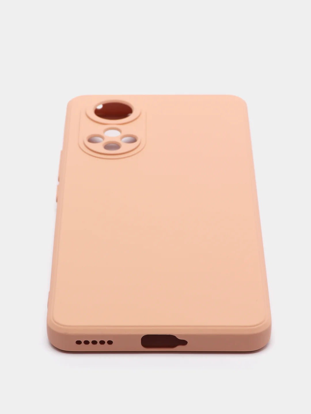Бежевый чехол силиконовый с микрофиброй и защитой камеры для Honor 50 (хонор)