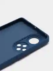 Синий чехол силиконовый с микрофиброй и защитой камеры для Honor 50 (хонор)