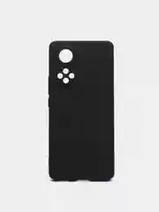 Черный чехол силиконовый с микрофиброй и защитой камеры для Honor 50 (хонор)