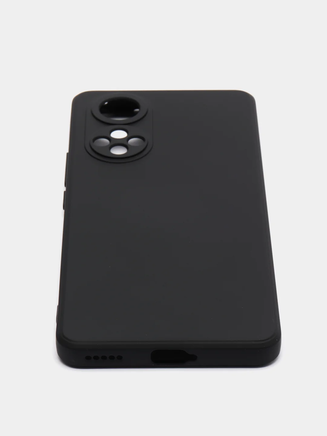 Черный чехол силиконовый с микрофиброй и защитой камеры для Honor 50 (хонор)
