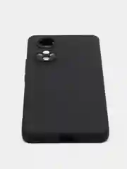 Черный чехол силиконовый с микрофиброй и защитой камеры для Honor 50 (хонор)