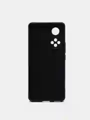 Черный чехол силиконовый с микрофиброй и защитой камеры для Honor 50 (хонор)