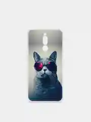 Синий меланж силиконовый чехол на Xiaomi Redmi 8 / Сяоми Редми 8 прозрачный, с рисунком, защита камеры