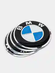 Тёмно-серый наклейки на диски, колпаки BMW, сферическая, изогнутая, 56 мм, 4 штуки
