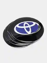 Черный наклейки на диски, колпаки Toyota Тойота сферическая, изогнутая, 56 мм, 4 штуки