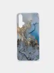 Голубой чехол на Honor 20/Huawei Nova 5T / Хонор 20 прозрачный, с рисунком, защита камеры