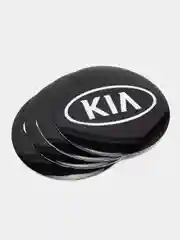 Хром наклейки на диски, колпаки KIA сферическая, изогнутая, 56 мм, 4 штуки