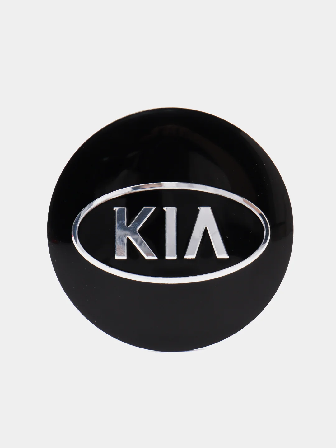 Хром наклейки на диски, колпаки KIA сферическая, изогнутая, 56 мм, 4 штуки