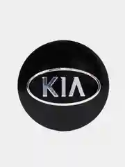 Хром наклейки на диски, колпаки KIA сферическая, изогнутая, 56 мм, 4 штуки