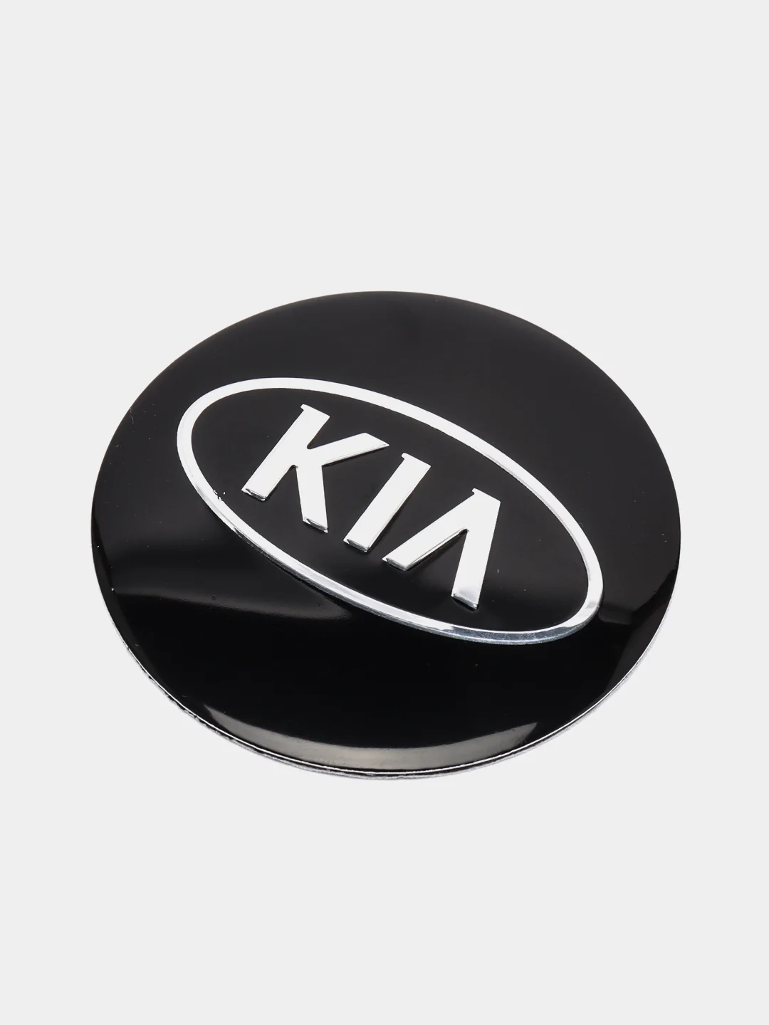 Хром наклейки на диски, колпаки KIA сферическая, изогнутая, 56 мм, 4 штуки
