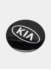 Хром наклейки на диски, колпаки KIA сферическая, изогнутая, 56 мм, 4 штуки