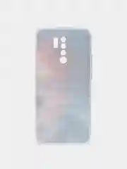 Фиолетовый силиконовый чехол на Xiaomi Redmi 9 / Сяоми Редми 9 прозрачный, с рисунком, защита камеры