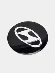 Черный наклейки на диски, колпаки Hyundai сферическая, изогнутая, Хёндэ 56 мм, 4 штуки