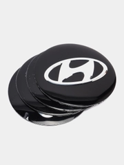 Наклейки на диски, колпаки Hyundai сферическая, изогнутая, Хёндэ 56 мм, 4 штуки