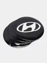 Наклейки на диски, колпаки Hyundai сферическая, изогнутая, Хёндэ 56 мм, 4 штуки
