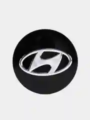 Черный наклейки на диски, колпаки Hyundai сферическая, изогнутая, Хёндэ 56 мм, 4 штуки