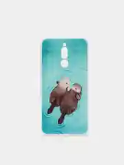 Лазурный силиконовый чехол на Xiaomi Redmi 8 / Сяоми Редми 8 прозрачный, с рисунком, защита камеры